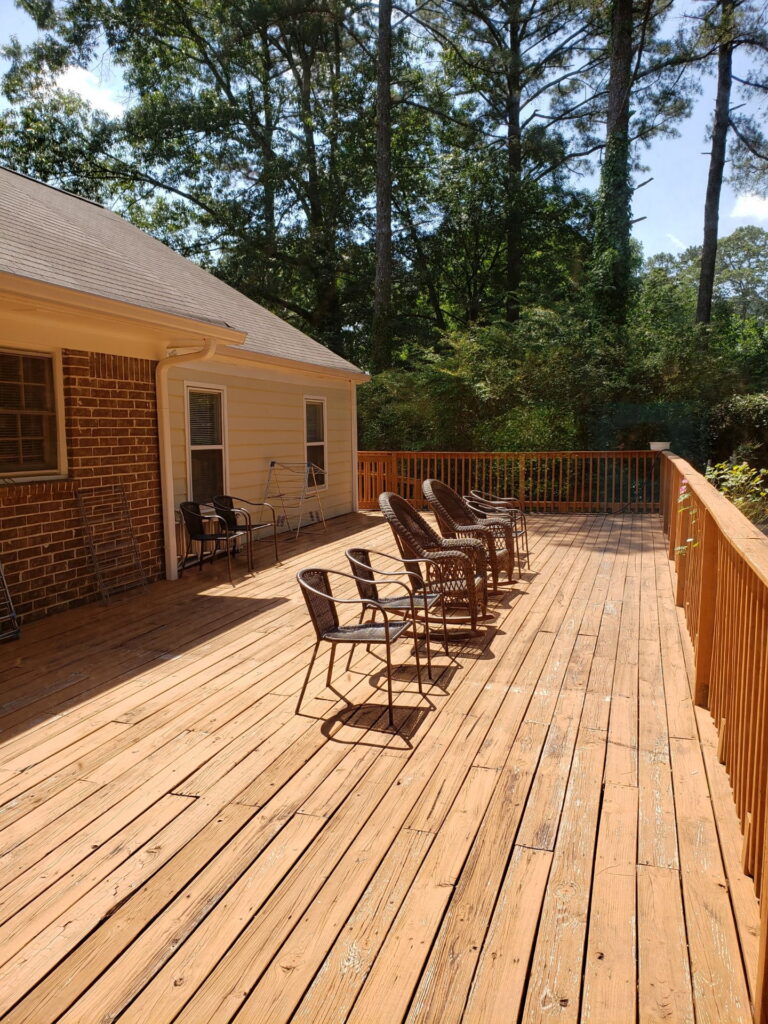 Outdoor deck and patio area at Adonis Personal Care Home Korean elder care Lawrenceville GA